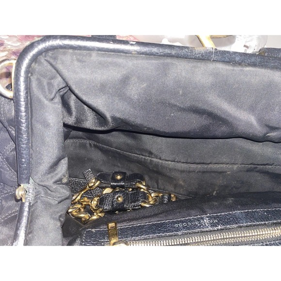 Marc Jacobs black Nylon With Leather Trim‎ quilted Stam Satchel Shoulder Bag - Picture 10 of 10